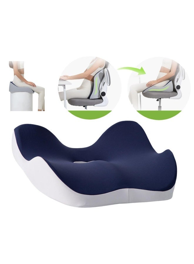 KhpalKar Ergonomic Memory Foam Seat Cushion with BuiltIn Lumbar Support  Gel Infused Breathable and Washable Cover  Pain Relief Posture Support for Office Chair Car Seat Wheelchair and Home - Image 1